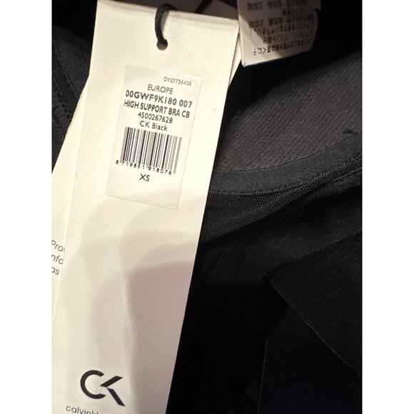 Calvin Klein Performance Racerback Bra XS Black & Pink High Support - Picture 7 of 10